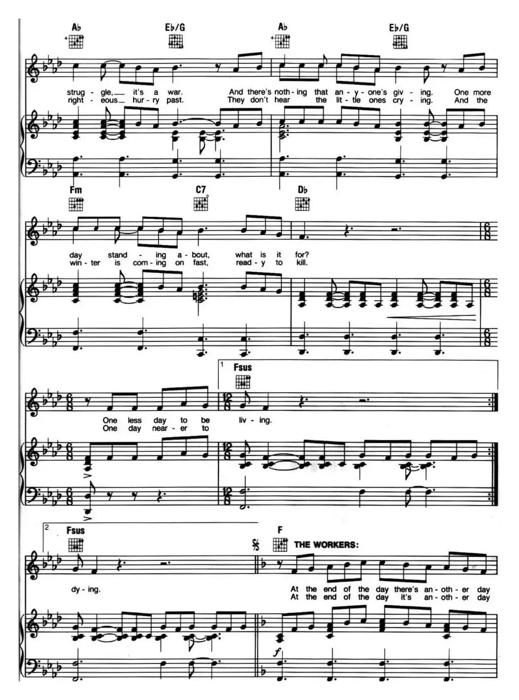 At the End of the Day (音乐剧《悲惨世界》(Les Miserables)选曲、正谱 )