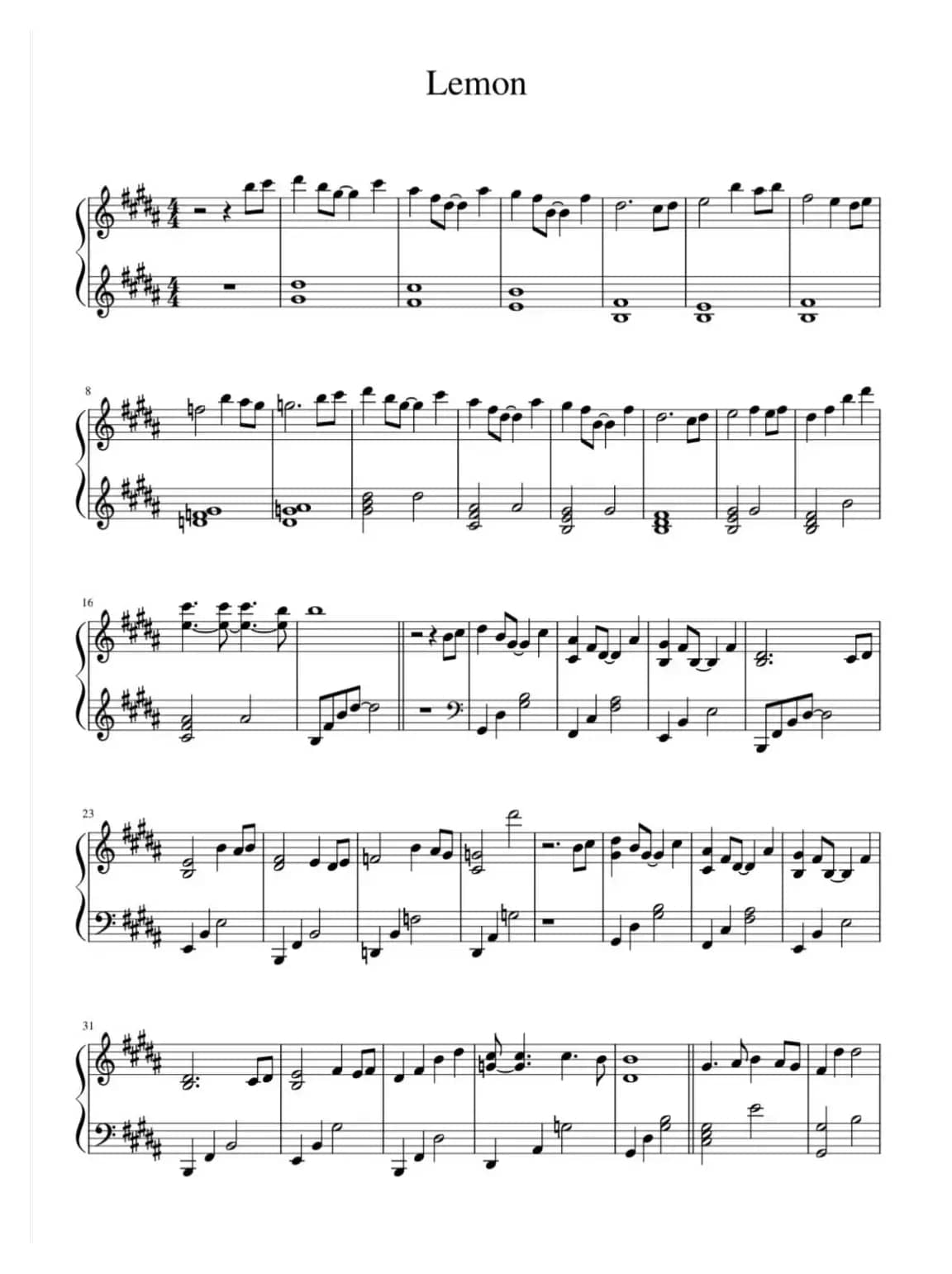 Lemon（非自然死亡主题曲）（BiBiPiano钢琴版）