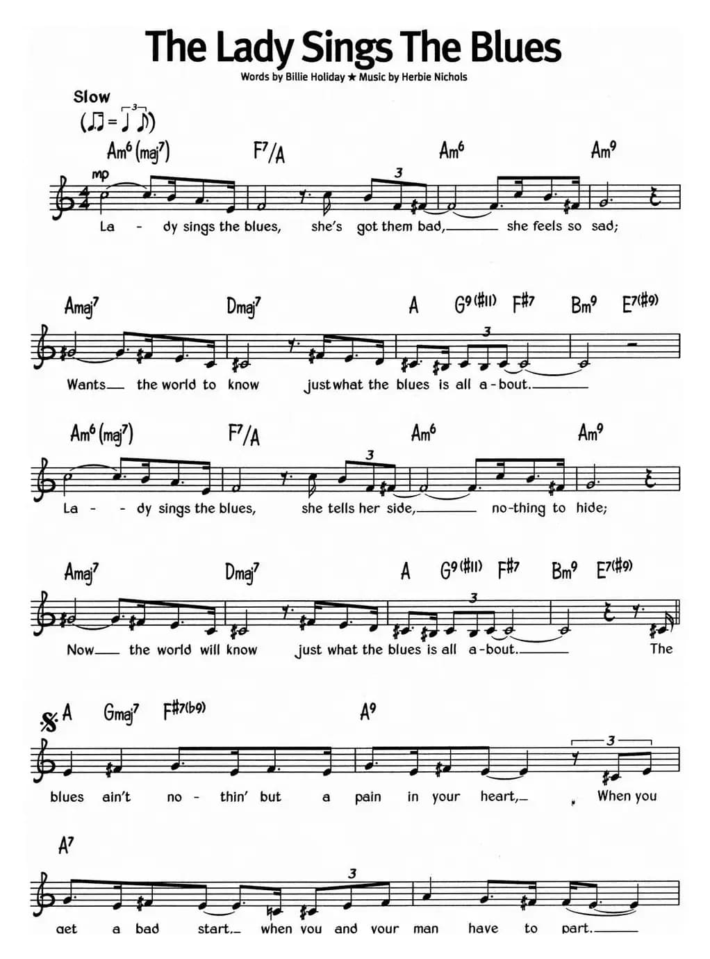 蓝调音乐：The Lady Sings The Blues