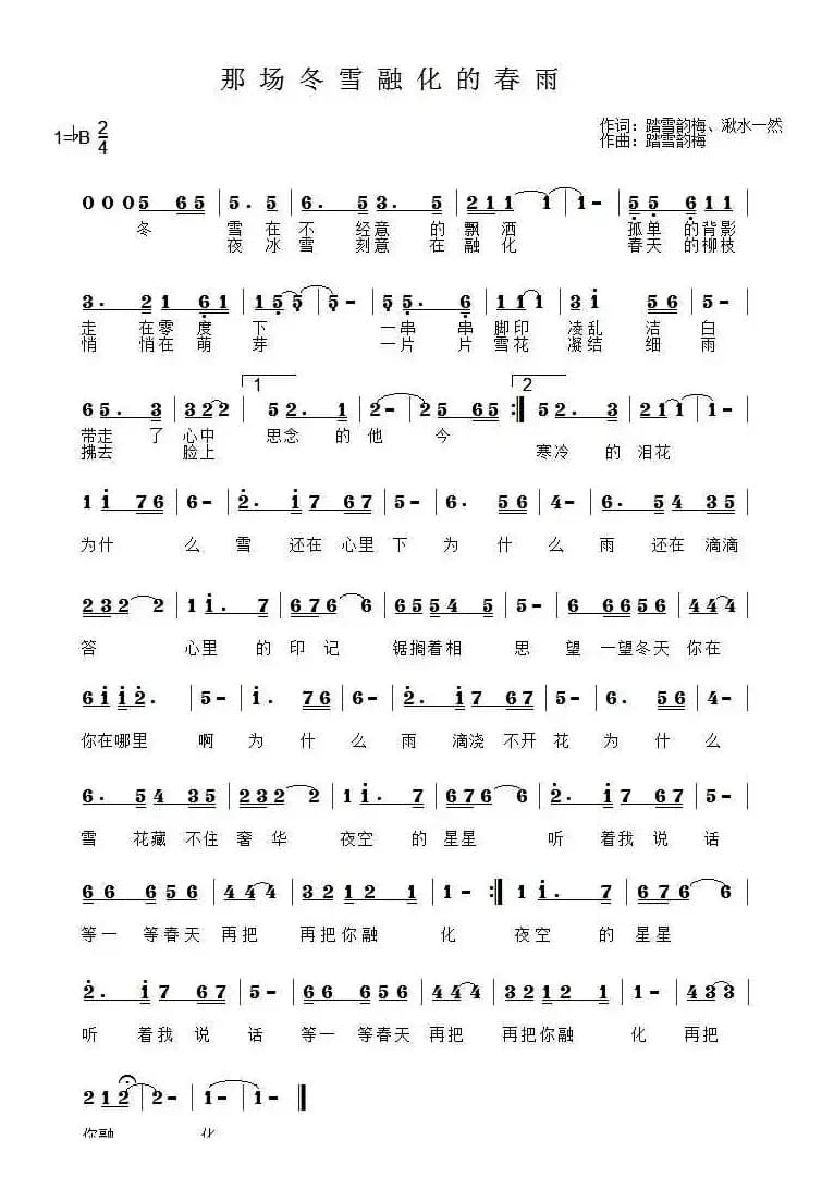 那场冬雪融化的春雨