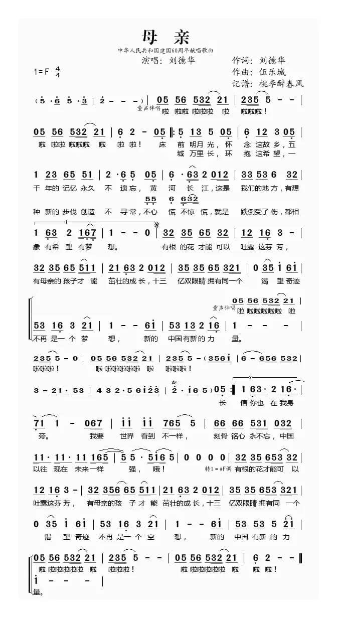 母亲(刘德华演唱)