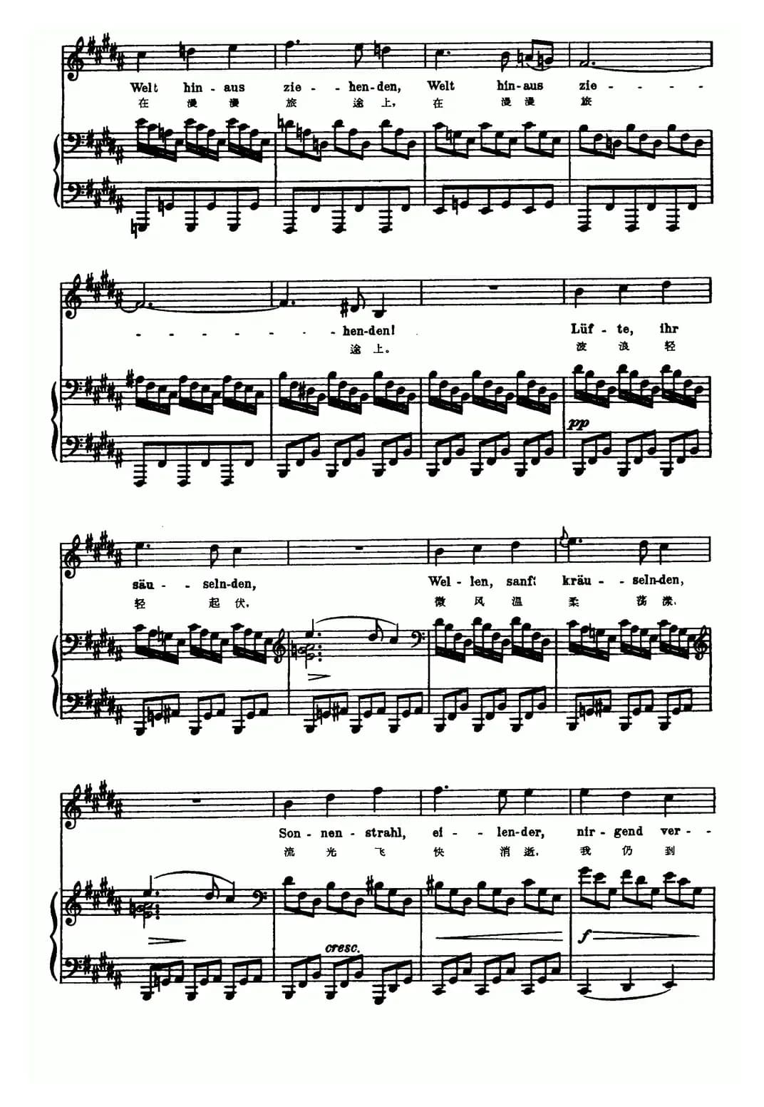 天鹅之歌 6、异乡（中外文对照、正谱）