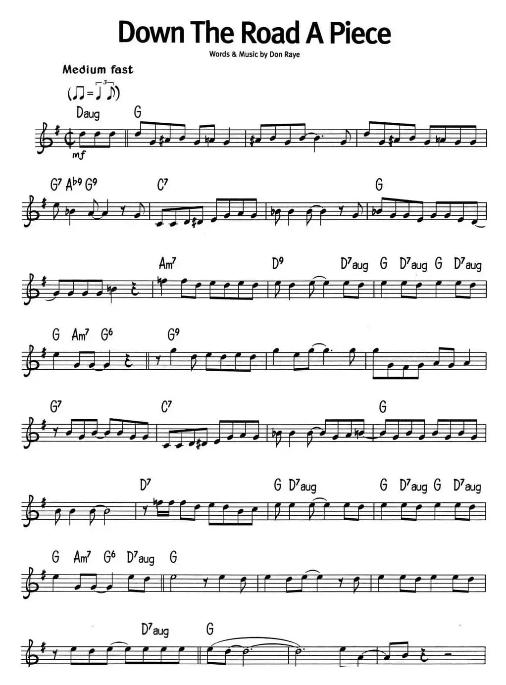 蓝调音乐：Down The Road A Piece