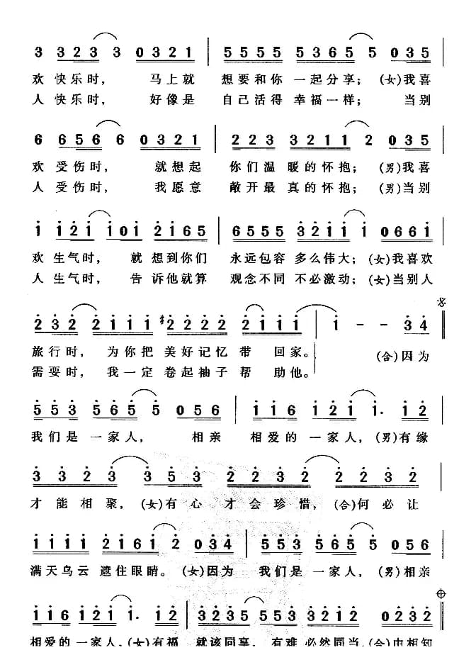 相亲相爱一家人（陈乐融词 陈耀川曲）