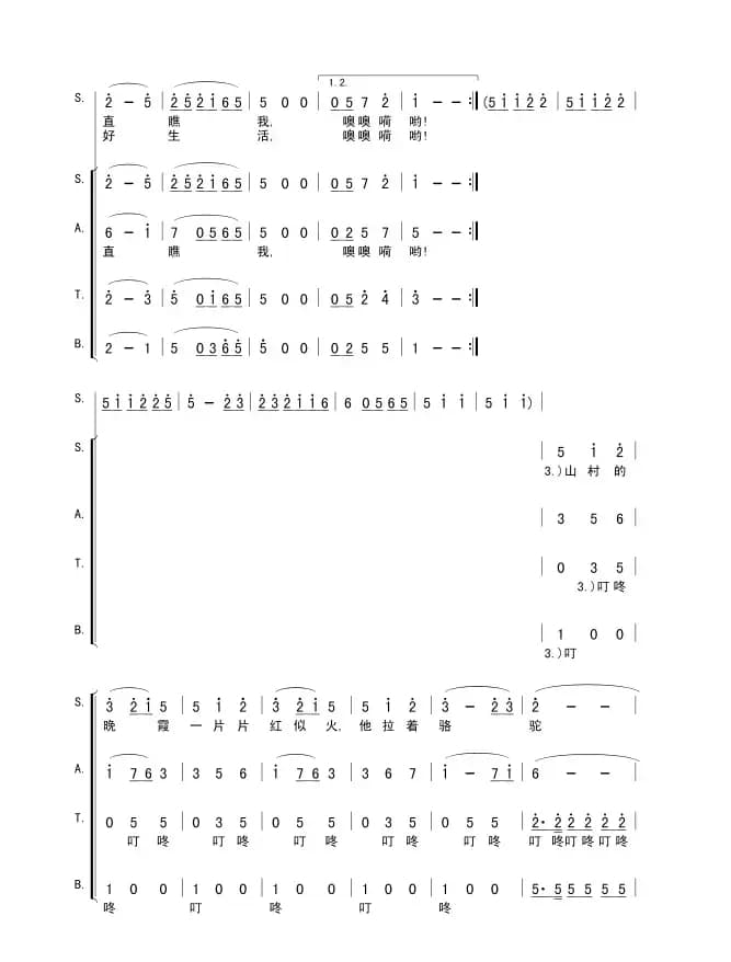 拉骆驼的黑小伙（敏岐词 张颂曲）