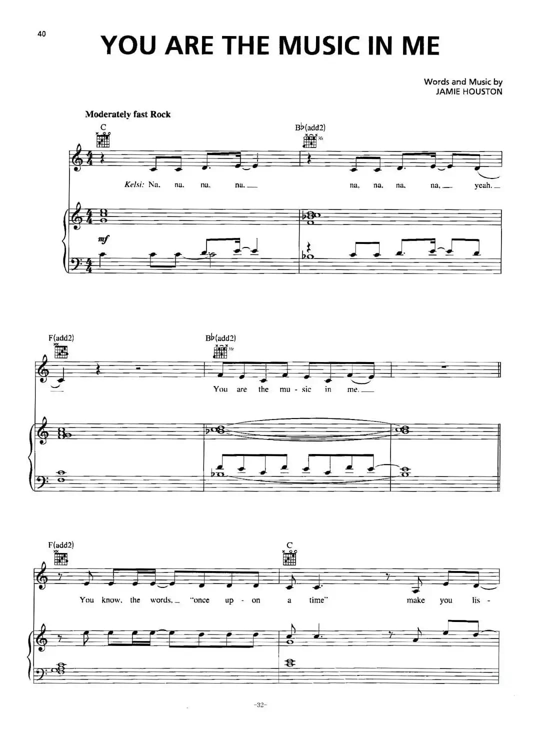 [美]You Are the Music in Me (Sharpay Version)（正谱）