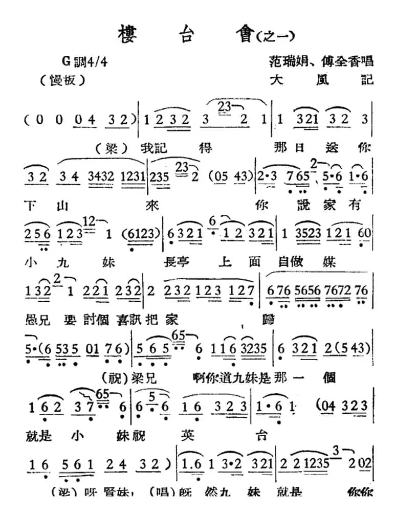 [越剧曲调]楼台会（之一）