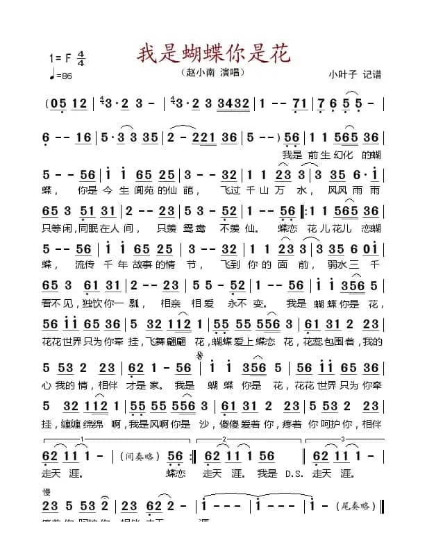 我是蝴蝶你是花