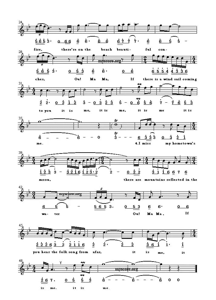 It is me（那就是我）（英译中文歌曲、线简谱混排版）