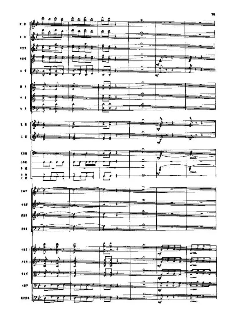 长征组歌(总谱线)五、飞越大渡河