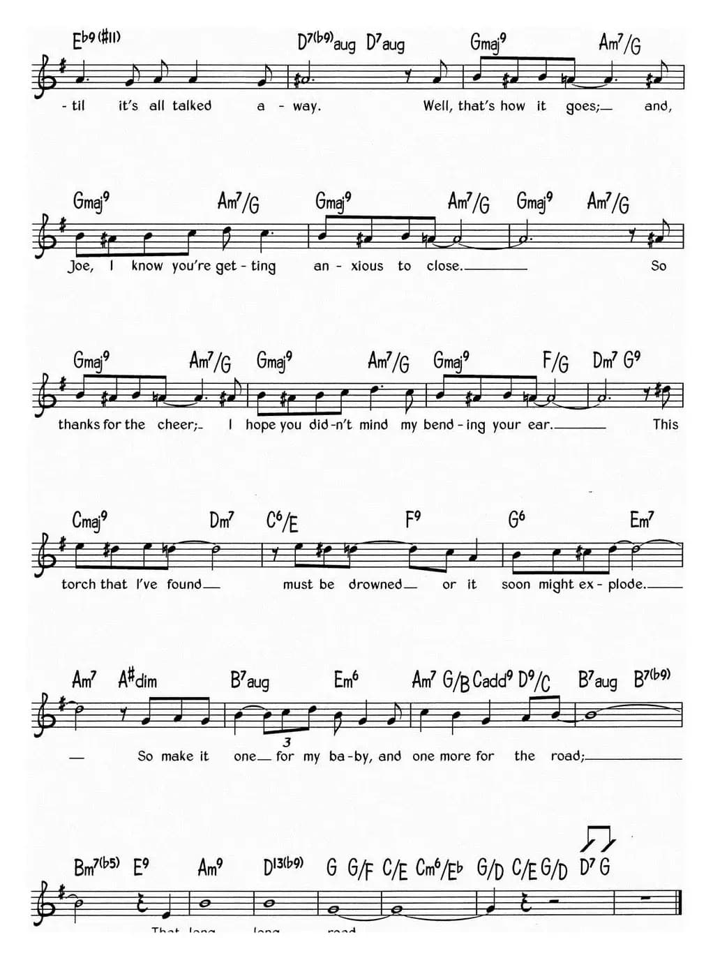 蓝调音乐：One For My Baby（And One More For The Road）