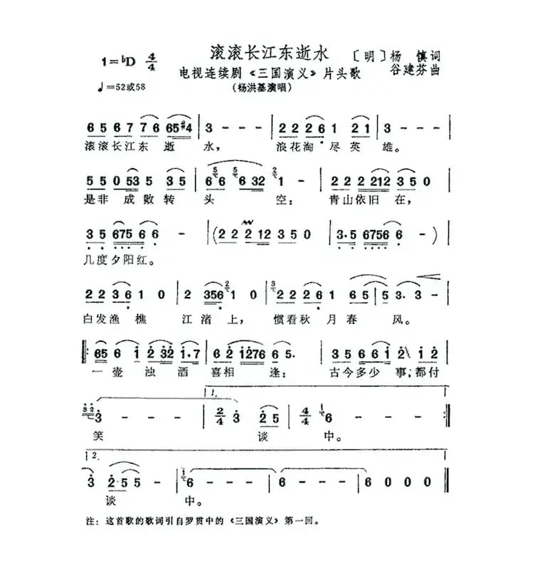 滚滚长江东逝水（电视剧《三国演义》片头曲）