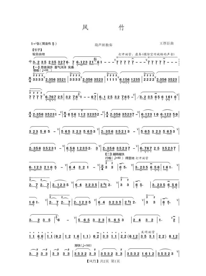 风竹（葫芦丝独奏）