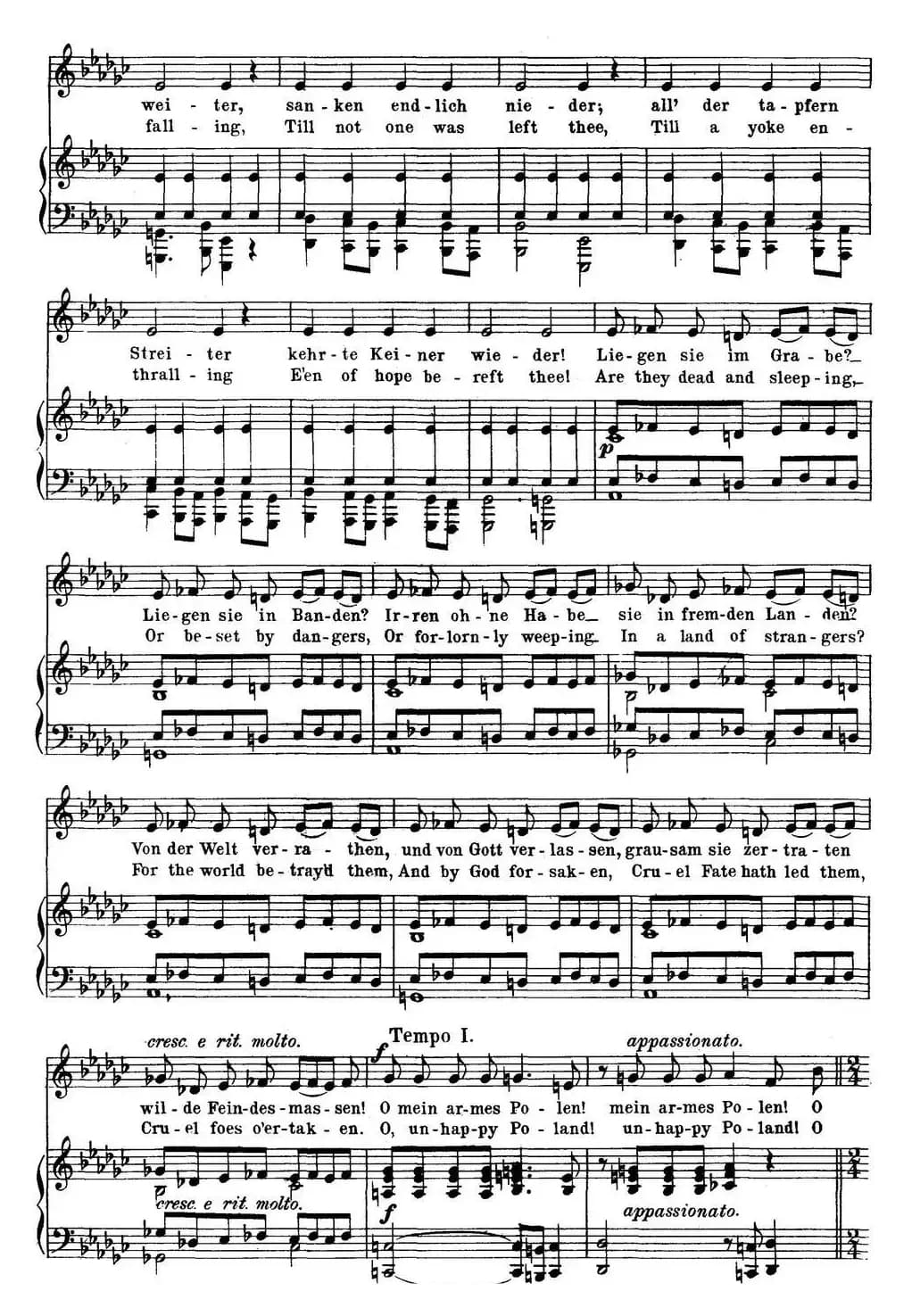 Chopin-17 Polish Songs Op.74,No.17(Polens Grabgesang. Poland's Dirge.)(钢琴伴奏谱)