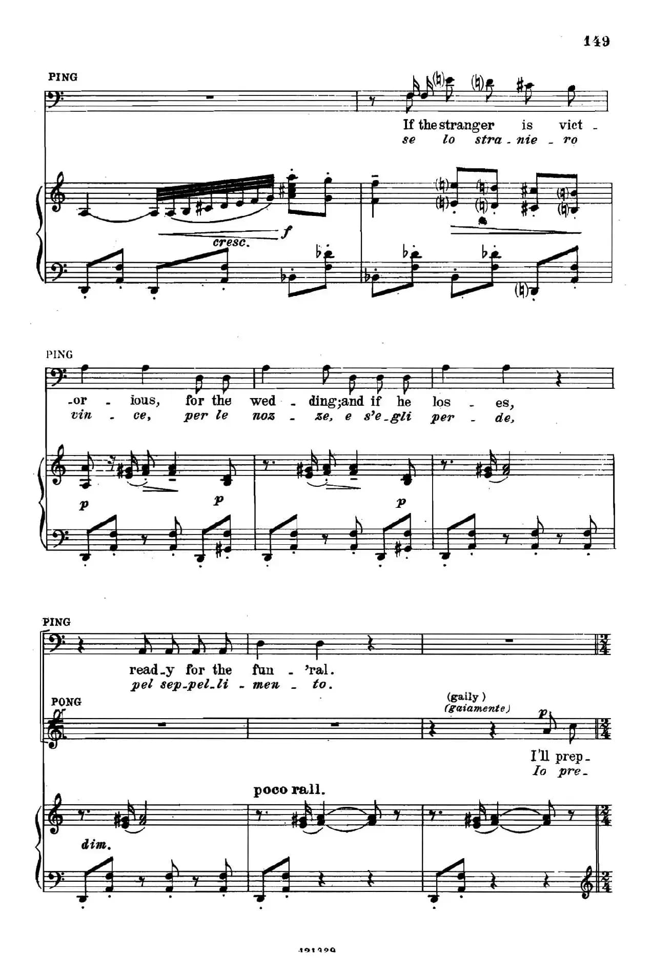 《图兰朵公主》三幕五场歌剧（英意双语）全谱（钢琴伴奏谱 P152——166）