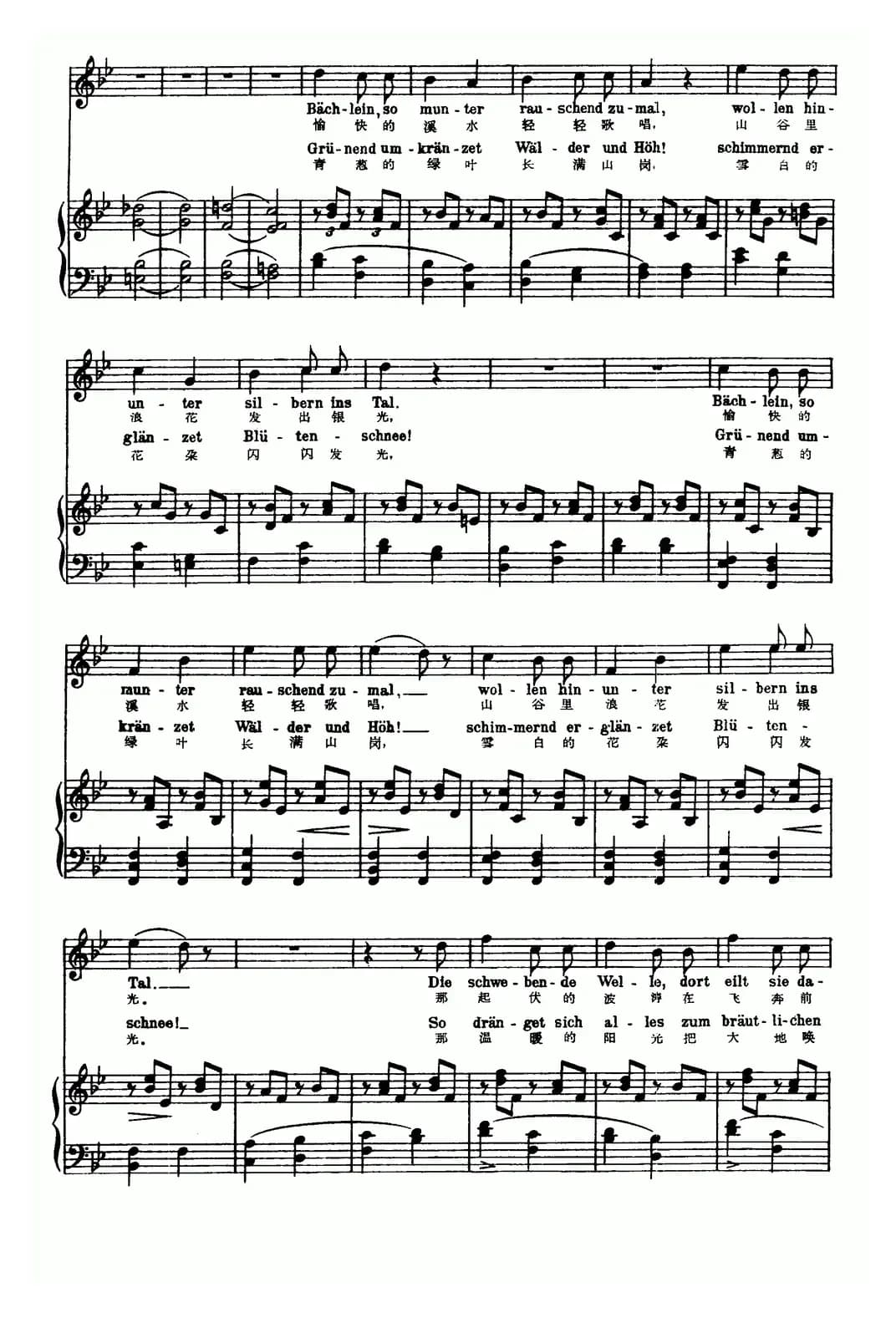 天鹅之歌 3、春的渴望（中外文对照、正谱）