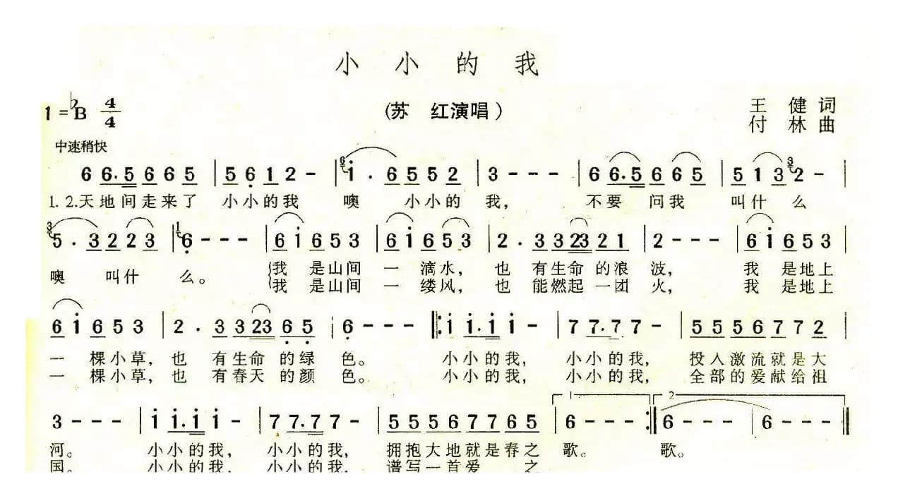 小小的我（王健词 付林曲）