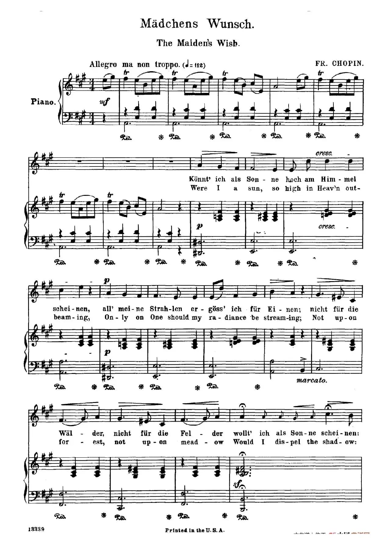 少女的愿望 Madchens Wunsch(正谱)