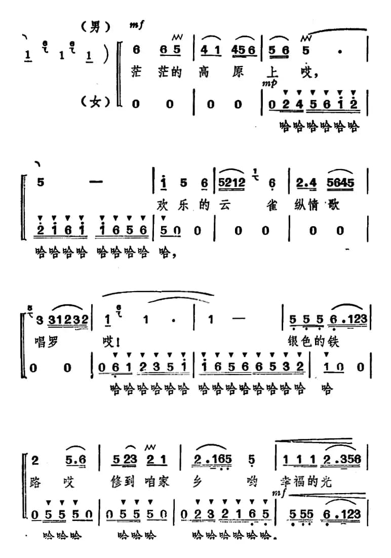 茫茫的高原上(男女声二重唱)