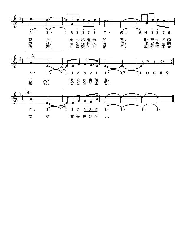 [前苏联]遥远的地方（线简谱对照版）