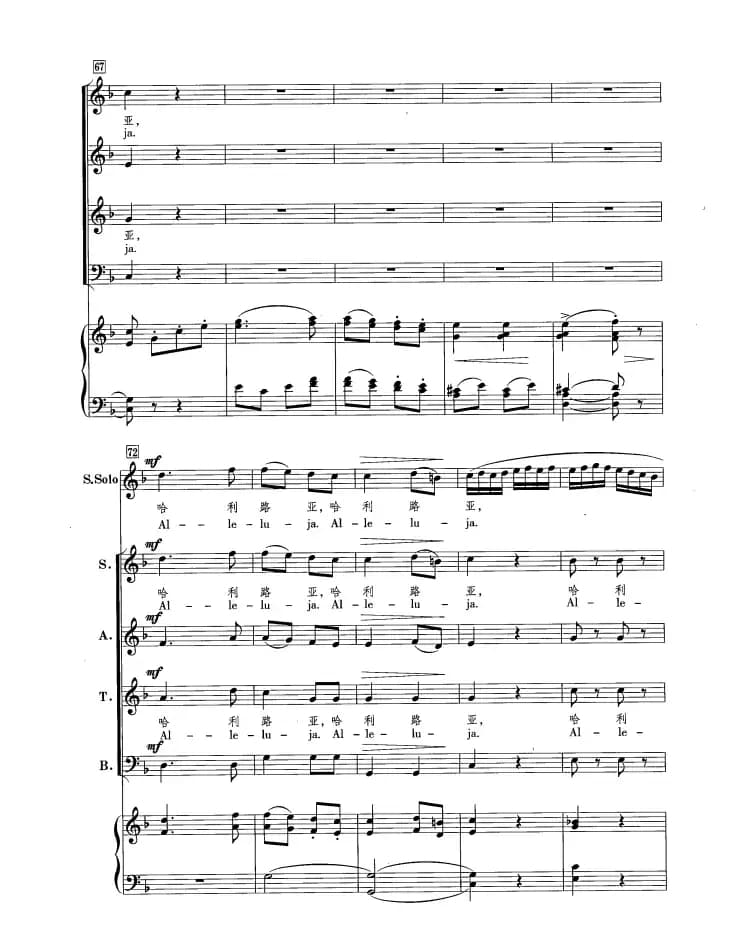 哈利路亚（正谱 合唱）