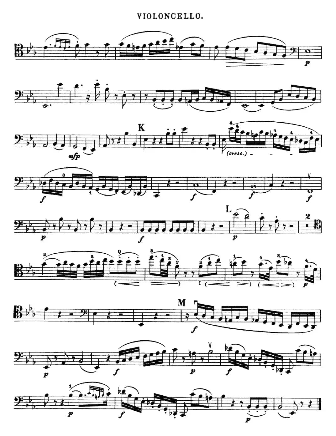 Mozart《Quartet No.22 in Bb Major，K.589》（Cello分谱）