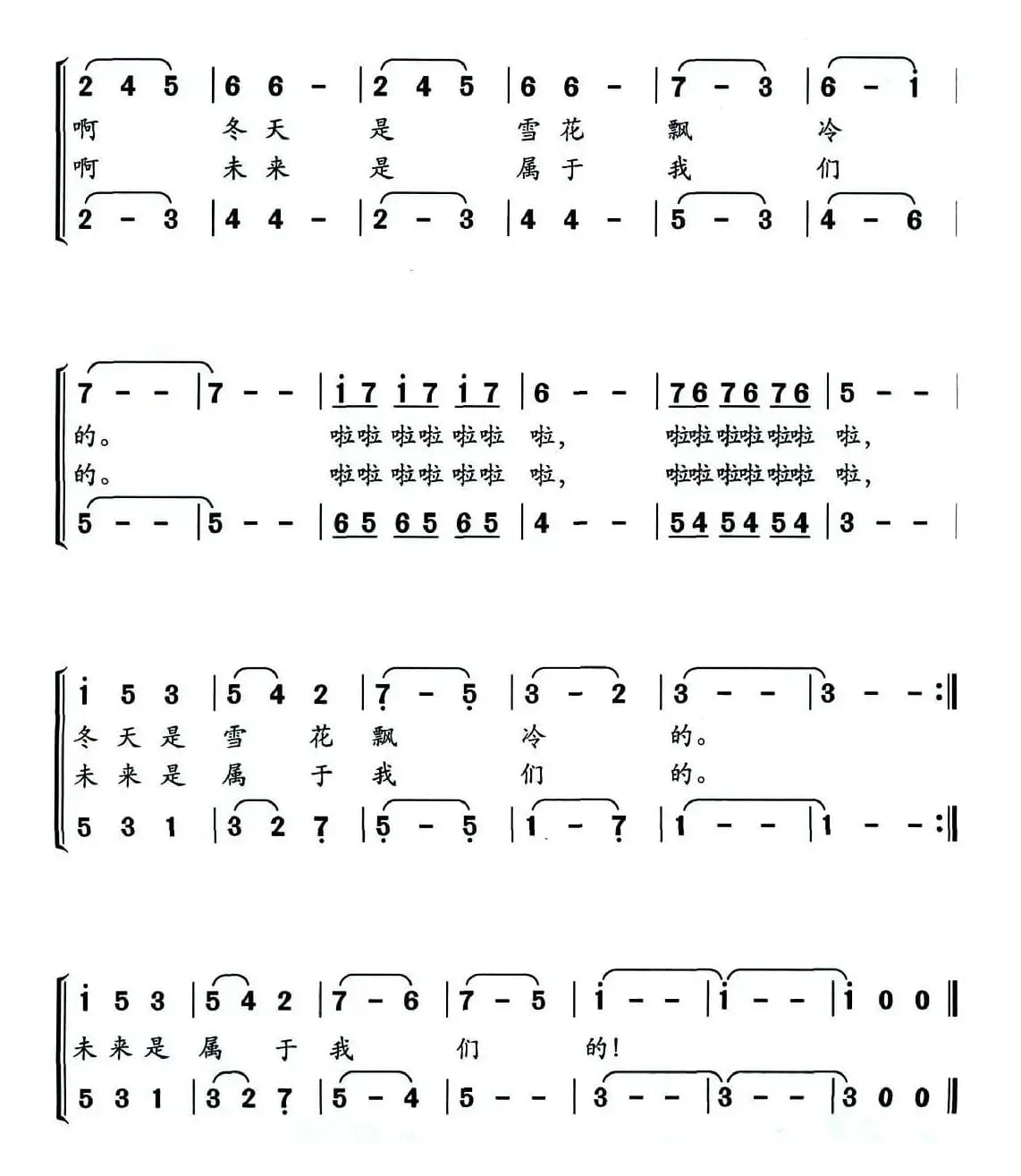 未来是属于我们的（刘志毅词 姜春阳曲）