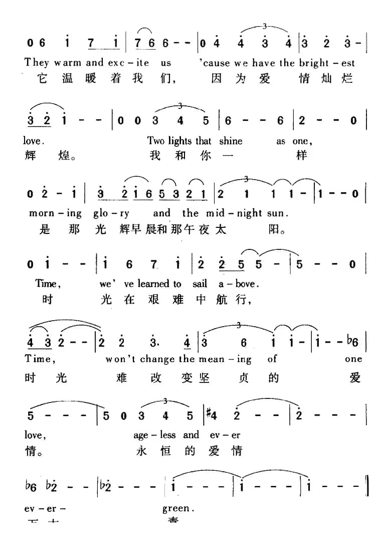 Evergreen 万古常青（美国影片《一个明星的诞生》插曲、中外文对照）