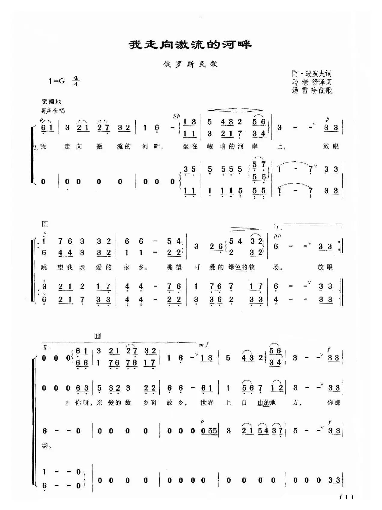 我走向激流的河畔