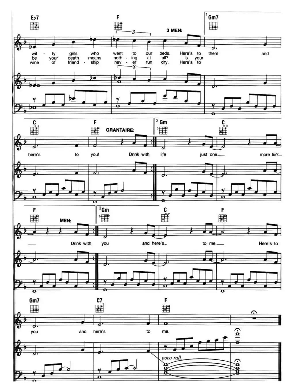 Drink With Me(To Days Gone By)(音乐剧《悲惨世界》(Les Miserables)选曲、正谱 )