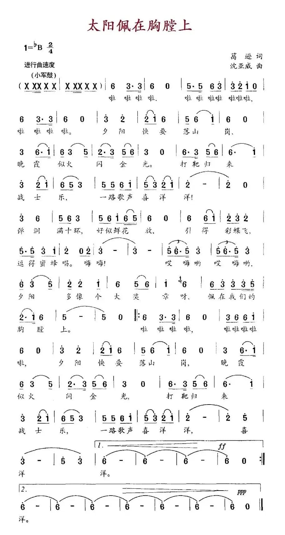 太阳佩在胸膛上