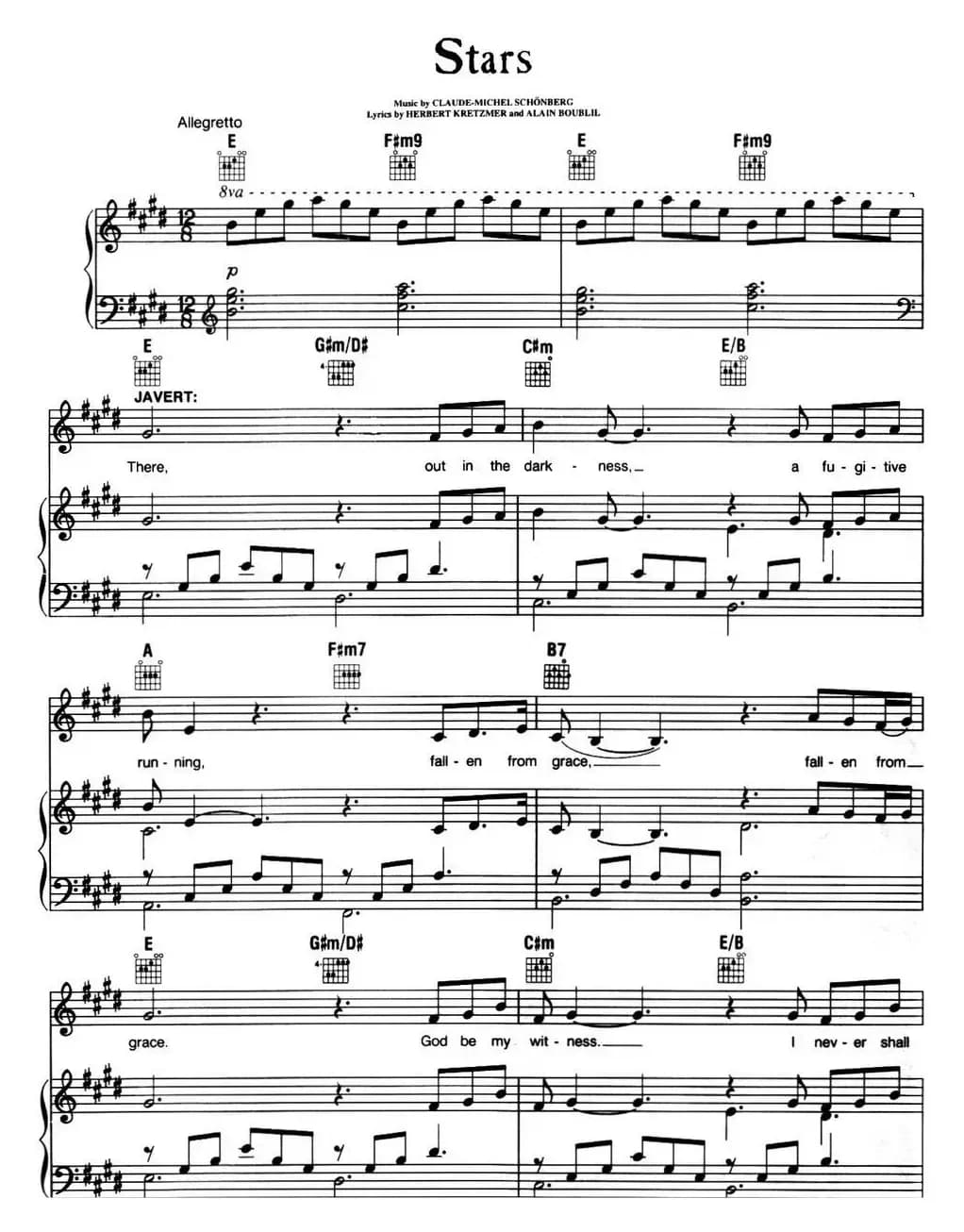 Stars (音乐剧《悲惨世界》(Les Miserables)选曲、正谱 )