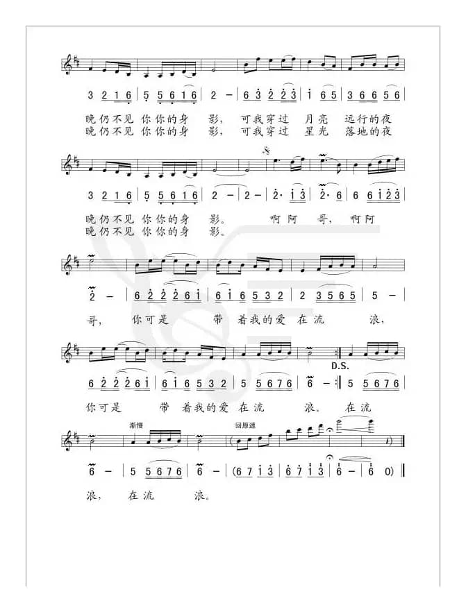 流浪的情人（线、简谱混排版）