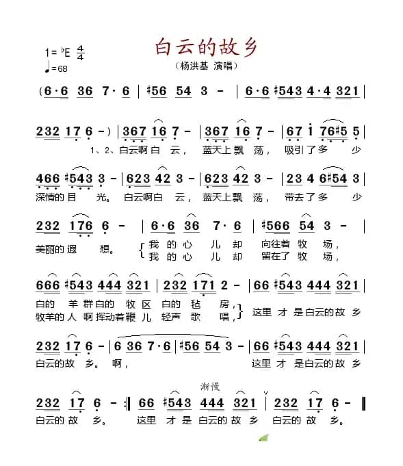 白云的故乡（杨洪基演唱版）