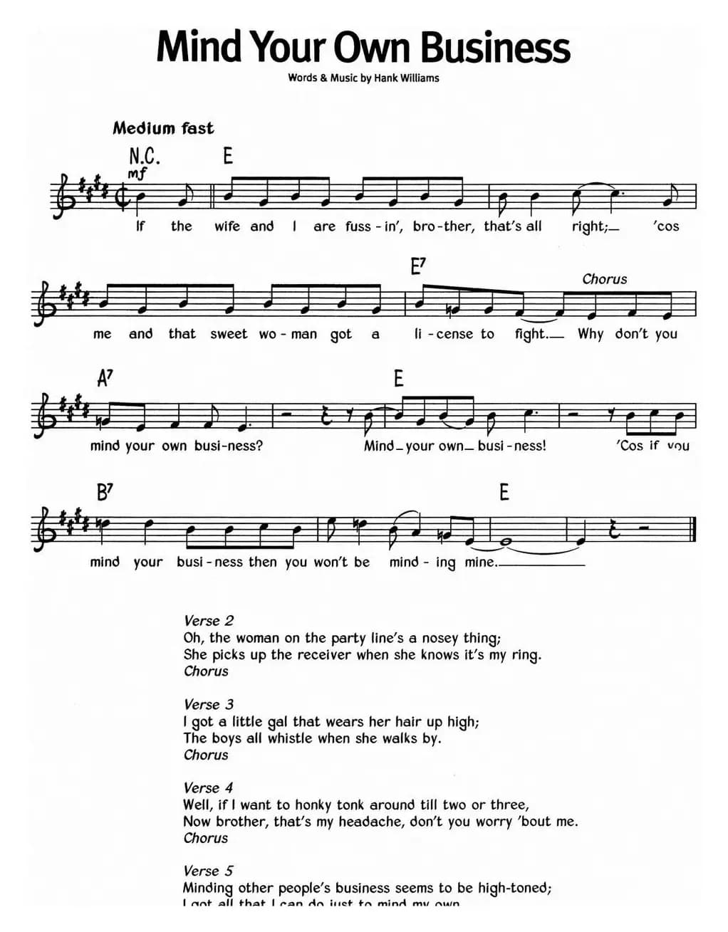 蓝调音乐：Mind Your Own Business