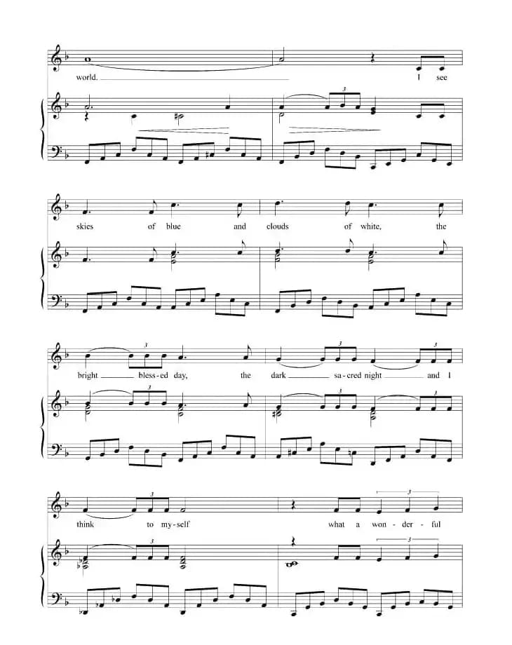 [英]多么美妙的世界（正谱 ）