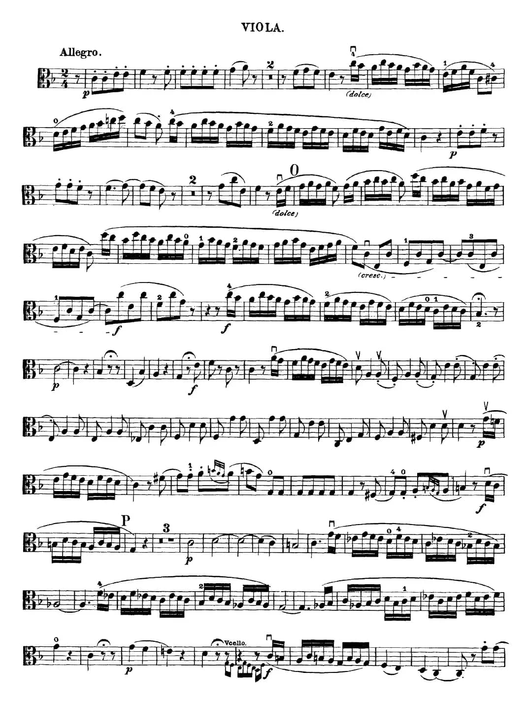 Mozart《Quartet No.23 in F Major，K.590》（Viola分谱）