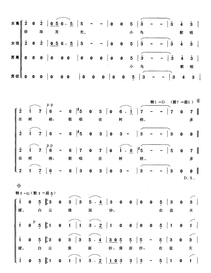 蓝色多瑙河（混声四部合唱）