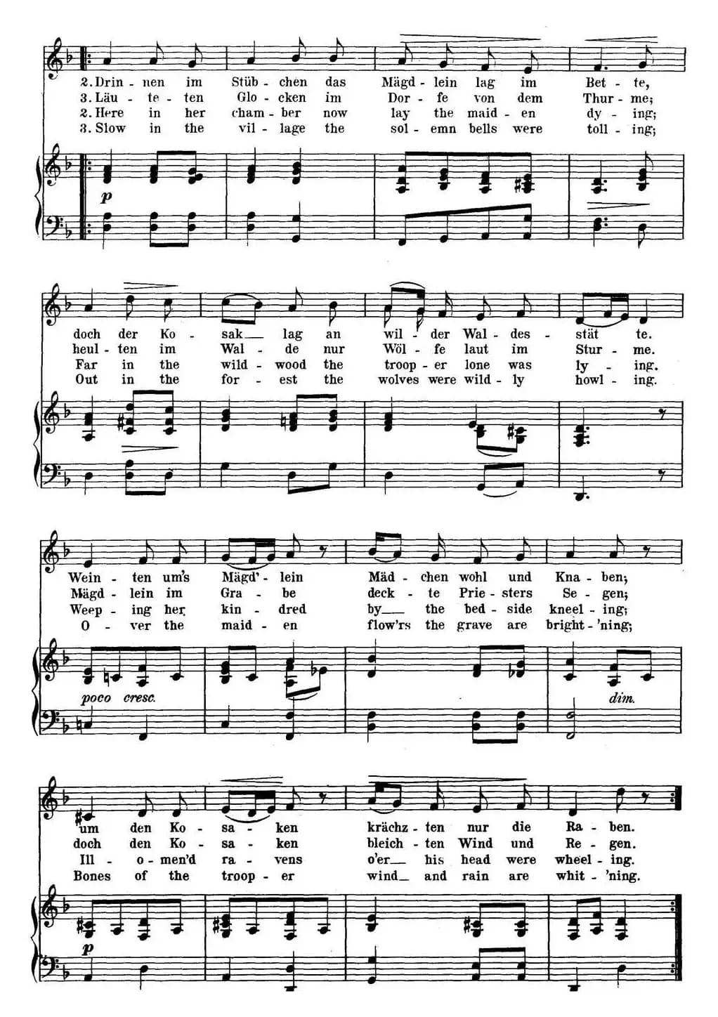 Chopin-17 Polish Songs Op.74，No.11（Zwei Leichen. Two Corpses.）（钢琴伴奏谱）