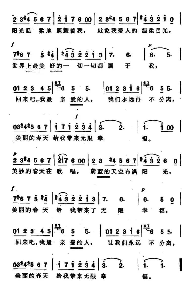 春天（张权译配词 [法]古诺曲）