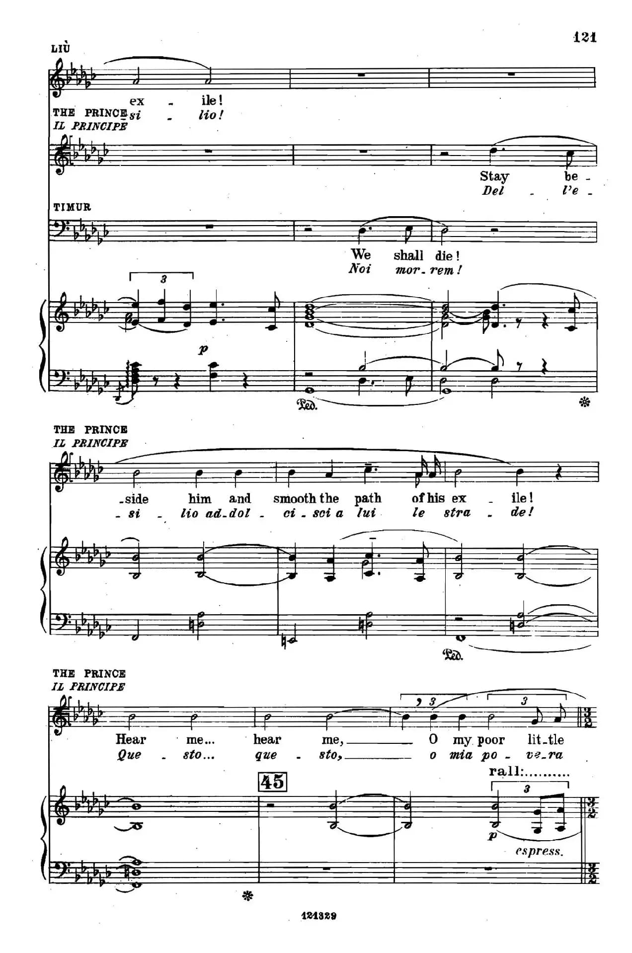 《图兰朵公主》三幕五场歌剧（英意双语）全谱（钢琴伴奏谱 P123——151）