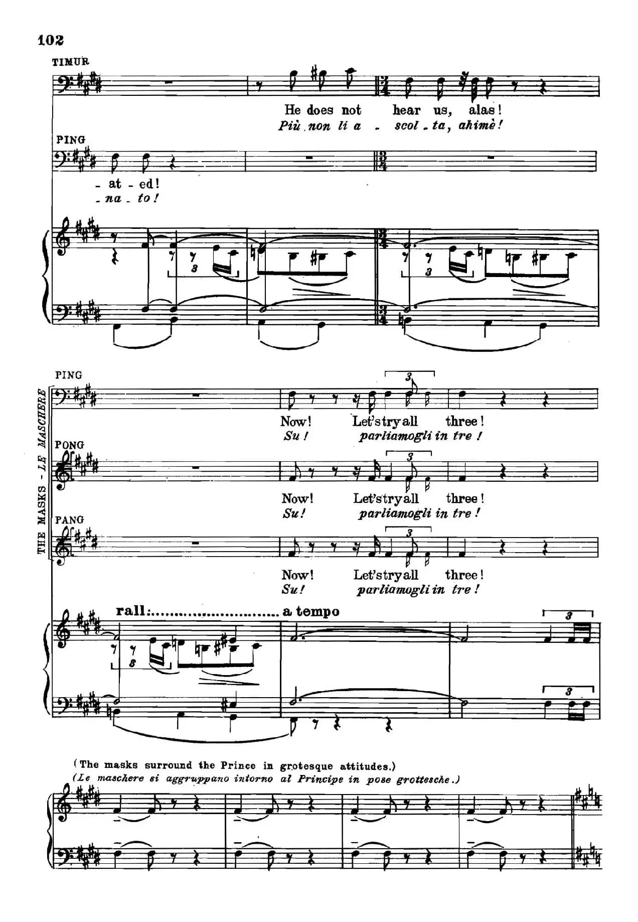 《图兰朵公主》三幕五场歌剧（英意双语）全谱（钢琴伴奏谱 P101——110）