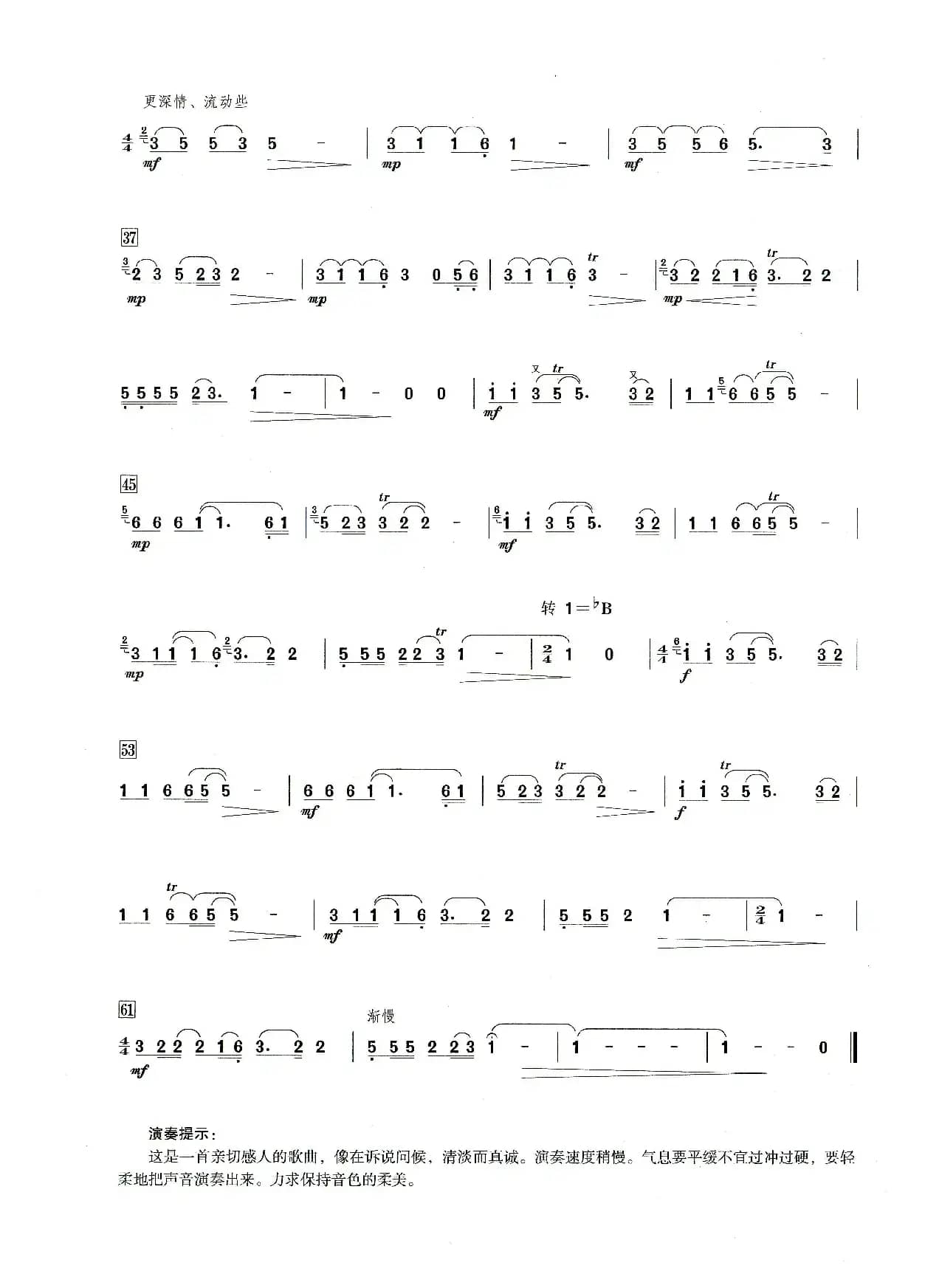 祝你平安（笛子演奏提示版）