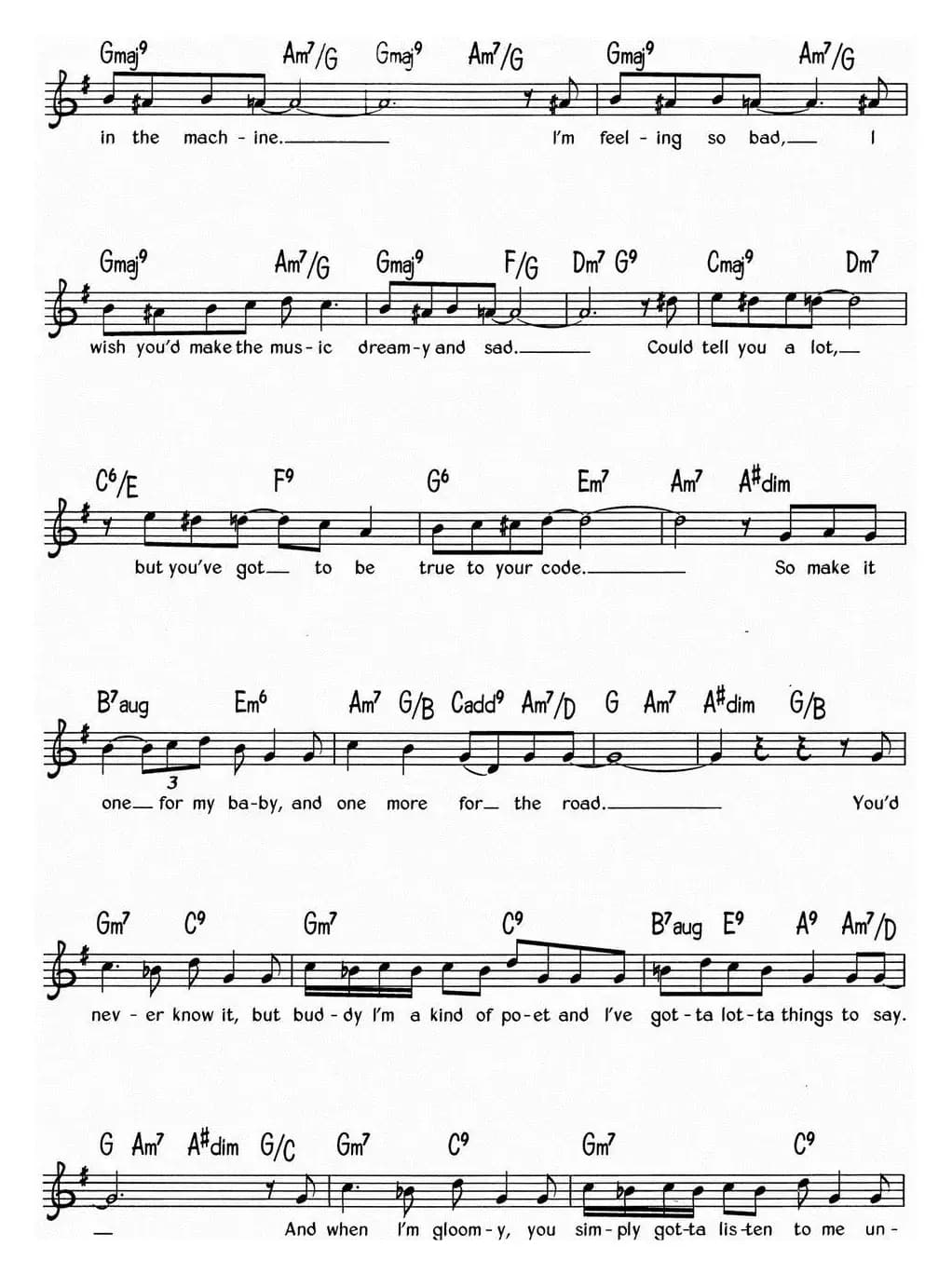 蓝调音乐：One For My Baby（And One More For The Road）