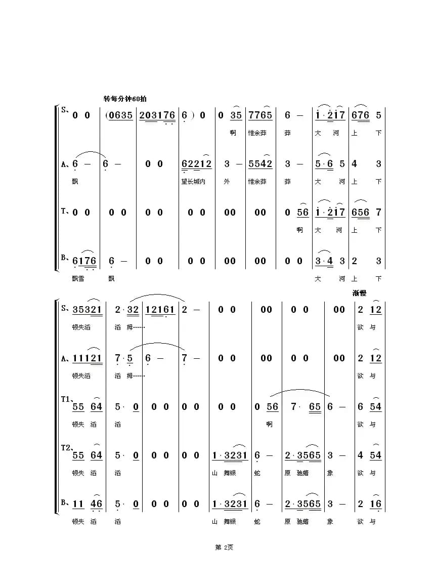 沁园春·雪（朱顺宝合唱编配版）