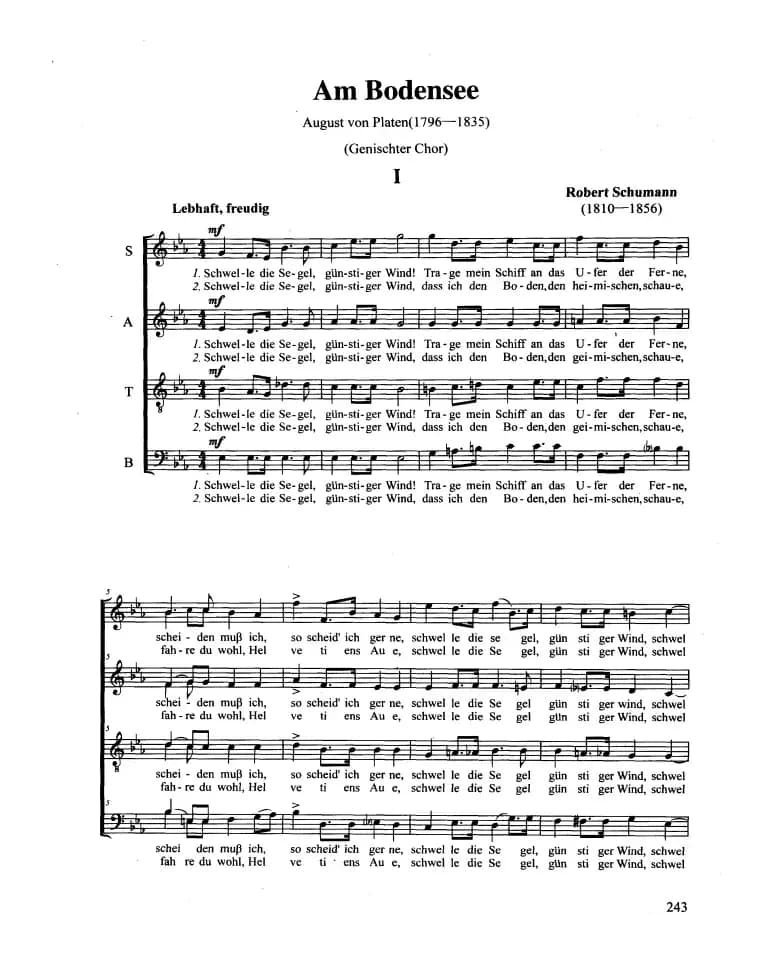 Am Bodensee（合唱 正谱）