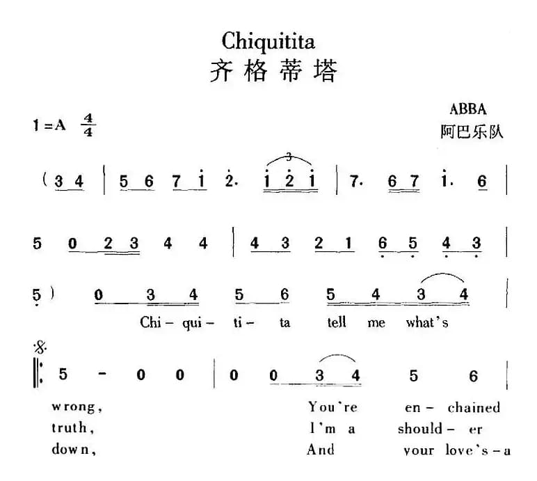 Chiquitita 齐格蒂塔