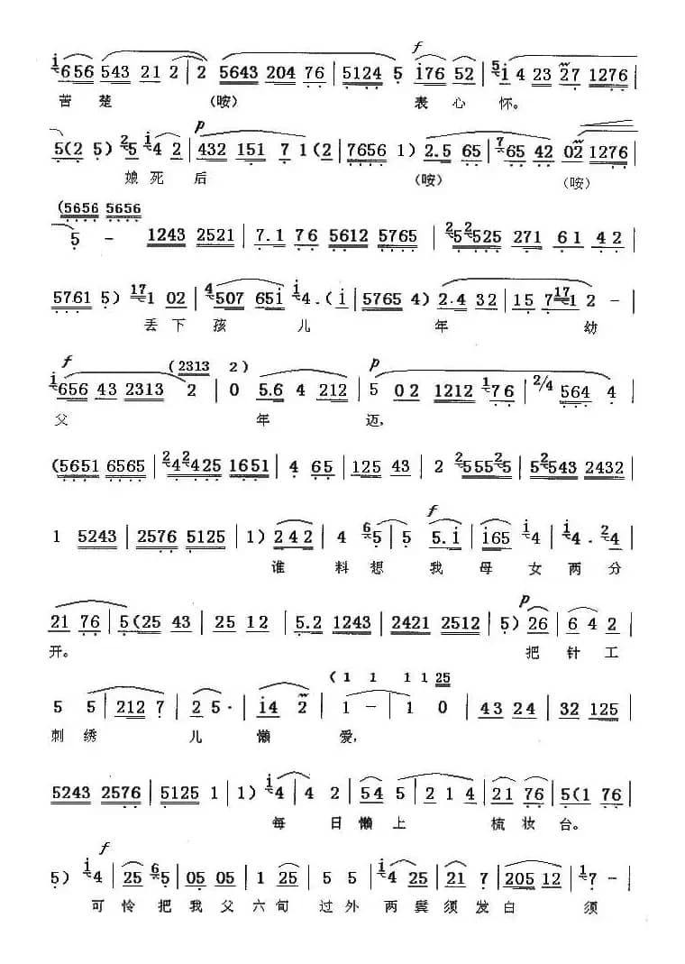 [秦腔]河湾洗衣（王俊朝记谱版）