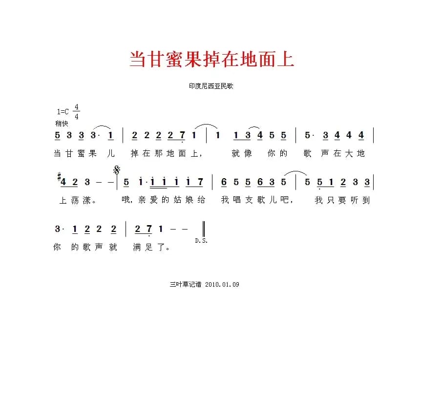 当甘蜜果掉在地面上（印尼）