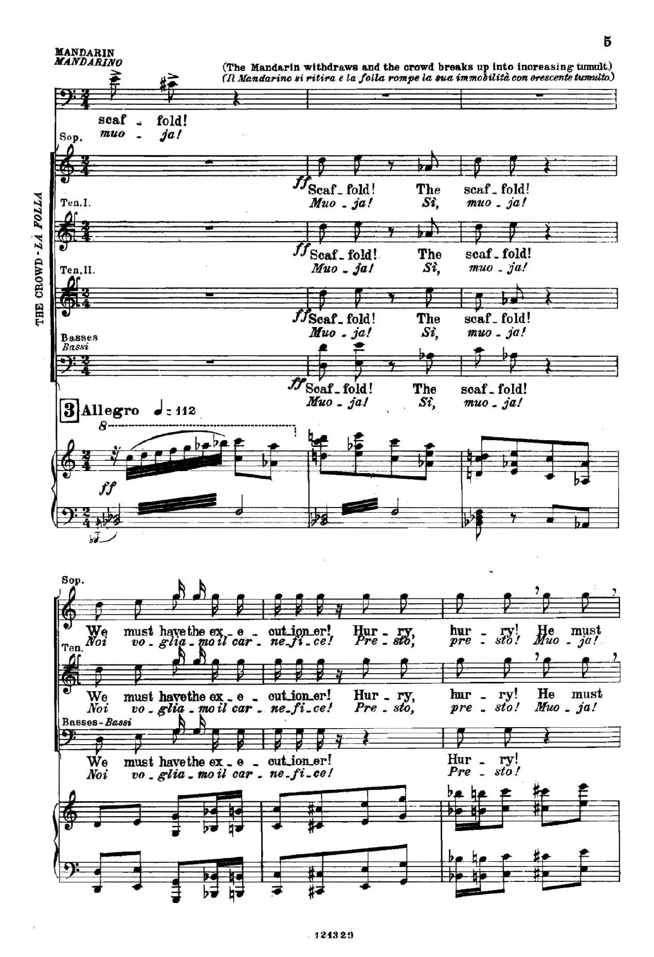 《图兰朵公主》三幕五场歌剧（英意双语）全谱（钢琴伴奏谱 P1——27）